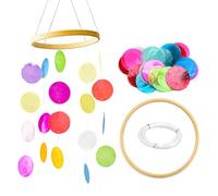 ZHITENG Carillon à Vent en Coquillages Colorés, Décoration Suspendue Artisanale Carillon à Vent Capiz Carillons Éoliens en Coquillage Capiz, pour Jardin, Fenêtre, Mur, Terrasse, Balcon, Intérieur