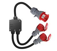 ZHIVEMEi Adaptateur CEE 32 A vers 16 A, 2 Prises CEE 230 V 16 A 5 Broches, rallonge CEE IP44-68, répartiteur de Courant Fort pour Camping, extérieur, Industrie, Chantier, Atelier, 1,5 m