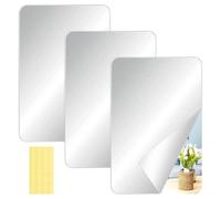 Zhixan Lot de 3 miroirs adhésifs - 40 x 30 cm - Miroir acrylique autocollant à coller pour mur, armoire et salle de bain - Carreaux de miroir incassables avec adhésif puissant - Miroir mural sans