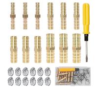 ZHIYUQL® 12 Pièces Raccord Durite Essence Laiton 6/8/10/12 mm avec 12 Colliers de Serrage et Tournevis, Raccord Gaz Durite pour Air, Eau, Gaz, Huile