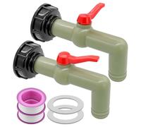 ZHIYUQL Lot de 2 robinets de vidange IBC, adaptateur IBC S60 x 6, filetage grossier, bec d'écoulement IBC, accessoire de réservoir IBC, robinet à boisseau 1 ", robinet à boisseau sphérique 1000 l