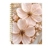 ZHIZHEND Carnet à spirale ligné avec couverture rigide pour femme, format A5, 15,2 x 21,1 cm, 60 feuilles, 120 pages de papier épais, joli carnet d'écriture ligné pour bureau, travail, école (marbre