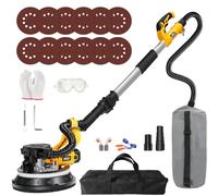 ZHJAN Ponceuse Girafe avec Système d'aspiration Automatique (880w) | 5 vitesses,1000-2100rpm, Ponceuse Murale Électrique Pliable, avec lumière LED, Poignée Pliable et Sac d'aspiration