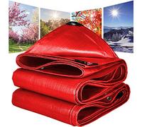 ZHJSHOU Bâche de Protection Rouge 4x8m,180g/m² Imperméable avec œillets | PE, RéSistante aux UV, pour Toiture, Mobilier Jardin, Piscine, Camping, Installation Facile