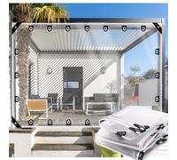 ZHJSHOU Bâche Transparente 1,7x4,8m Imperméable avec Renforcés Oeillets | 0.55mm Bache de Protection Extérieur pour Jardin, Toiture, Terrasse, Camping, Serre, Bache Sur Mesure