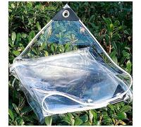 ZHJSHOU Bâche Transparente Impermeable Exterieur avec Oeillet,Bâche de Protection Pergola, 0,35 mm PVC Couverture en Feuille de Bâche Pliable pour Meubles de Jardin,1.3x3.4m