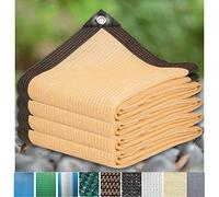 ZHJSHOU Toile Ombrage UV Protection pour Terrasse Jardin Extérieur, Filet D'Ombrage Serres Filet Coupe-Vent avec Oeillets,12 Broches Voile d'ombrage Rectangulaire,Beige,3X6m/9.84X19.69ft