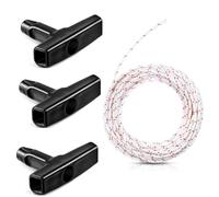 ZHjuju Corde de Lanceur à Rappel, Corde de Demarrage 10m x 3mm avec 3 Pièces Poignée de Démarrage Corde de Démarreur à Rappel pour Tondeuse à Gazon Moteur de Débroussailleuse de Bord de Coupe