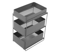 Zhjvihx Organiseur Sous évier, étagère Coulissante à 3 Niveaux en Acier Robuste, Tiroir Coulissant Peu Encombrant pour Articles de Toilette, Cosmétiques, Ustensiles de Cuisine, Salle de