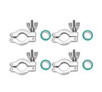 Zhjvihx Pince à Vide KF16, 4 Pièces, Pince à Charnière à écrou à Oreilles en Acier Inoxydable 304 avec Joint Torique FKM et Bague de Centrage pour Systèmes à Vide