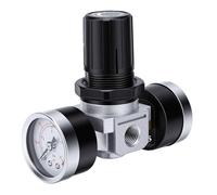 Zhjvihx Régulateur de Pression D'air avec 2 Jauges, 0-150 PSI Réglable 1/4 NPT Entrée Sortie 1/8 NPT Port de Jauge pour Compresseur D'air Atelier D'outils Pneumatiques