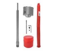 Zhjvihx Scie Cloche à Béton, Foret de Maçonnerie Robuste de 100 Mm de Diamètre avec Tige de Connexion à Tige Ronde de 350 Mm, pour L'installation de Conduites D'eau de Conduit Ca de Mur