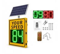 ZHNANDAMAI Panneau Radar Solaire Facile à Installer - Affichage de Vitesse LED, Réglage à Distance, Aluminium Antirouille, Feedback Instantané, Accessoires Inclus, Étanchéité IP65 (Blanc)