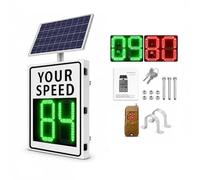 ZHNANDAMAI Panneau Radar Solaire Facile à Installer - Affichage de Vitesse LED, Réglage à Distance, Aluminium Antirouille, Feedback Instantané, Accessoires Inclus, Étanchéité IP65 (Blanc)