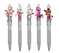 Zhongkaihua Hazbin Lot de 5 stylos à bille pour hôtel Unisexe Noir 0,5 mm