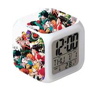 Zhongkaihua My Hero Academia Réveil numérique LED 7 couleurs changeantes avec veilleuse pour enfants, cadeau d'anniversaire
