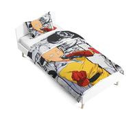Zhongkaihua One Punch Man Parure de lit 2 pièces avec housse de couette et taies d'oreiller pour lit simple 135 x 200 cm