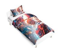 Zhongkaihua One Punch Man Parure de lit 2 pièces avec housse de couette et taies d'oreiller pour lit simple 135 x 200 cm