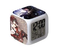 Zhongkaihua Réveil Anime DATE A LIVE - Tokisaki Kurumi/Yatogami Tohka - Carré - Changement de couleur - Fonction heure et température - Pour enfants filles et garçons