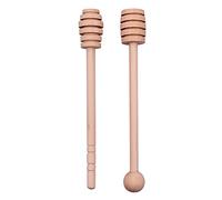 Zhongtou 2 Pièces Cuillere a Miel en Bois avec 16 cm de Long Manche en Bois Cuillère à Miel Barre d'agitation pour Pot Distributeur de Miel Bruine pour Les Pots à Miel Bâton Alimentaire Cuillère