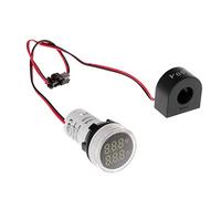 ZHOUMO Voltmètre numérique Ampèremètre 22 mm rond AC 50-500 V 0-100 A Tension Volt Amp Moniteur, blanc