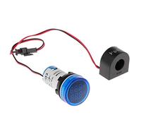 ZHOUMO Voltmètre numérique Ampèremètre 22 mm rond AC 50-500 V 0-100 A Tension Volt Amp Moniteur, bleu