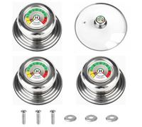 ZHOUSTOU 3 Pièces Poignées de Couvercle Casserole avec Thermometre Poignée de Rechange Universelle Anti-brûlure Remplacement Pratique et Facile Compatibles avec Casseroles et Poêles AMC
