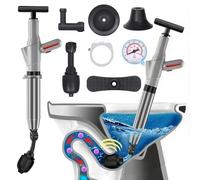 ZhouWei Deboucheur WC Piston à Pompe Haute a Baromètre Têtes Remplaçables | Deboucheur Toilette Canalisation Kit de Débouchage Haute Pression, pour l'évier Déboucher Cuisine Salle Bain