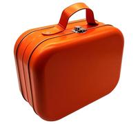 ZHOUYQX Boîte de Rangement en métal Style rétro avec poignée de Transport Pratique et Fermoir de sécurité. Boîte de Rangement en Fer-Blanc Orange.