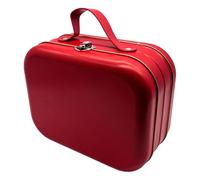 ZHOUYQX Boîte de Rangement en métal Style rétro avec poignée de Transport Pratique et Fermoir de sécurité. Boîte de Rangement en Fer-Blanc Rouge.