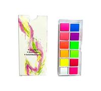 ZHOUYQX Coffret de 12 peintures aquarelles Solides aux Couleurs fluorescentes, idéal pour Peindre sur Tissu et Papier.