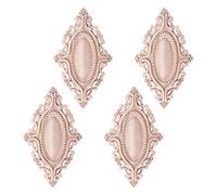 ZHOUYQX Ensemble de 4 pièces en Bois sculpté, Applique Ovale à Motif Floral, Cadre Non Peint, Meuble
