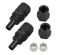ZHSYMX Lot de 2 raccords droits en PTFE 6AN pour tuyau en PTFE uniquement en aluminium Noir