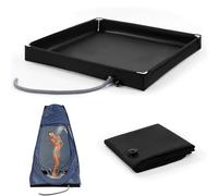 ZHUMCCY Base De Douche Pliable pour Camping, Bac De Douche De Camping Portable avec Tuyau De Drainage pour Camping, Extérieur, 80x80x10cm