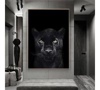 ZHUOYA Tableau sur toile représentant une panthère noire (60 x 80 cm, sans cadre) - Affiches et impressions d'art animalier moderne