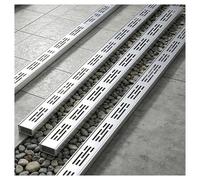 ZHZHXR Caniveau de Drainage en Acier Inoxydable 304, Drain de Douche en Acier Inoxydable 304 Brossé pour Patios Dalles Béton Allées(160x3.5x3cm)