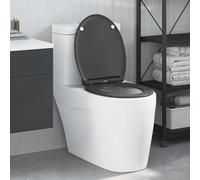 Ziaphsol Abattant WC anthracite Duroplast 45,5 x 37,5 x 3,8 cm avec charnière et fixation pour salle de bain intérieure confort et montage