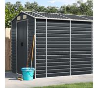 Ziaphsol Abri de Jardin Anthracite 191x555x198 cm en Acier galvanisé Robuste pour Rangement extérieur, Protection Outils, vélo, Bois, Meubles, avec Ventilation, Porte Pratique et Toit en Pente