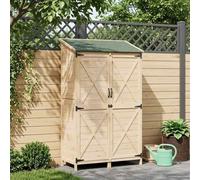 Ziaphsol Abri de Jardin en Bois Massif 106 x 56 x 176,5 cm pour Rangement extérieur Chalet avec Porte à Lattes et Toit en Bitume idéal pour Outils vélos tondeuses