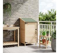 Ziaphsol Abri de Jardin en Bois Massif 59 x 56 x 113,5 cm avec Toit Porte à louvre pour Rangement extérieur Chalet ou cabane Jardin