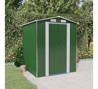 Ziaphsol Abri de jardin vert en acier galvanisé 192 x 191 x 223 cm avec doubles portes coulissantes pour outils tondeuse à gazon, vélo, rangement résistant aux intempéries