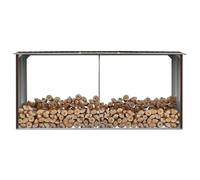 Ziaphsol Abri de Stockage de Bois en Acier galvanisé Marron 330x92x153 cm avec Support et étagères pour cheminée poêle Foyer intérieur extérieur