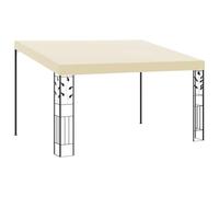 Ziaphsol Abri Mural pour terrasse 4x3x2,5 m en crème avec Structure en Acier Enduit de Poudre et Toile Polyester Robuste idéal pour Jardin extérieur Patio Balcon Protection Contre Soleil et Pluie