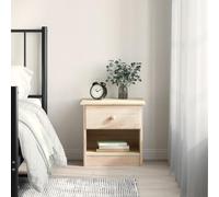 Ziaphsol Alta Wooden Nightstand 41x35x41 cm Rustic Solid Pine Bedside Table with Drawer Storage for Bedroom Living Room Modern Vintage Scandinavian Style