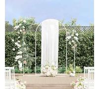 Ziaphsol Arche de Mariage 3 pièces en Acier Blanc avec Finition thermolaquée pour décoration extérieure et intérieure, Support pour Plantes grimpantes, pergola, tonnelle, idéal pour Jardin, terrasse
