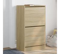 Ziaphsol Armoire à Chaussures 2 tiroirs rabattables chêne Sonoma Meuble de Rangement modulable pour entrée Couloir Chambre vestiaire Maison