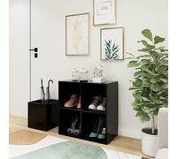 Ziaphsol Armoire à Chaussures d'entrée Noir en Bois d'ingénierie pour Rangement organisé Meuble penderie Placard de Couloir Chambre vestiaire Maison Jardin