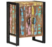 Ziaphsol Armoire à Chaussures en Bois Massif récupéré Multicolore, Meuble d'entrée avec 3 étagères, Portes, Rangement modulable, idéal pour Couloir, vestiaire ou Chambre