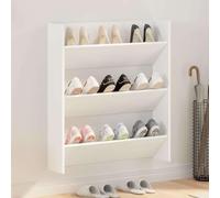Ziaphsol Armoire à Chaussures Murale Blanche 80x18x90 cm en Bois d'ingénierie pour Rangement organisé dans entrée, Couloir ou vestiaire avec 3 étagères modulables et