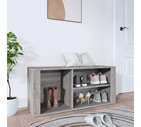 Ziaphsol Armoire à Chaussures Sonoma Gris 100x35x45 cm en Bois d'ingénierie avec Compartiments modulables pour Rangement organisé dans l'entrée ou Le vestiaire